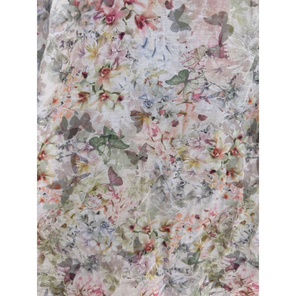 3J Workshop Johnny Was Floral Cotton Silk Lace Trim Button Down Shirt Large - Picture 6 of 14